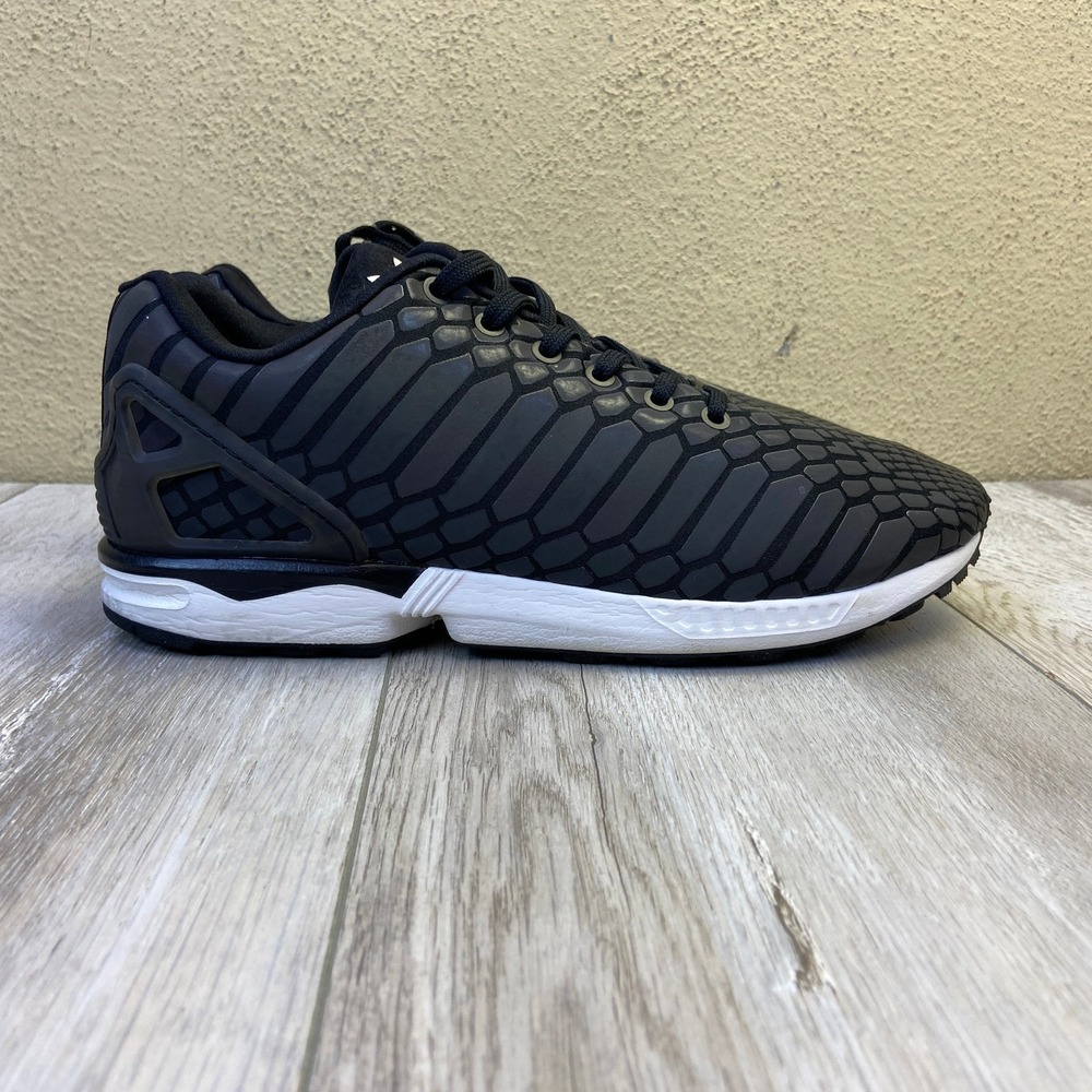 Adidas ZX Flux XENO Shoes Mens Size 10 Black White Reflective Athletic B24441